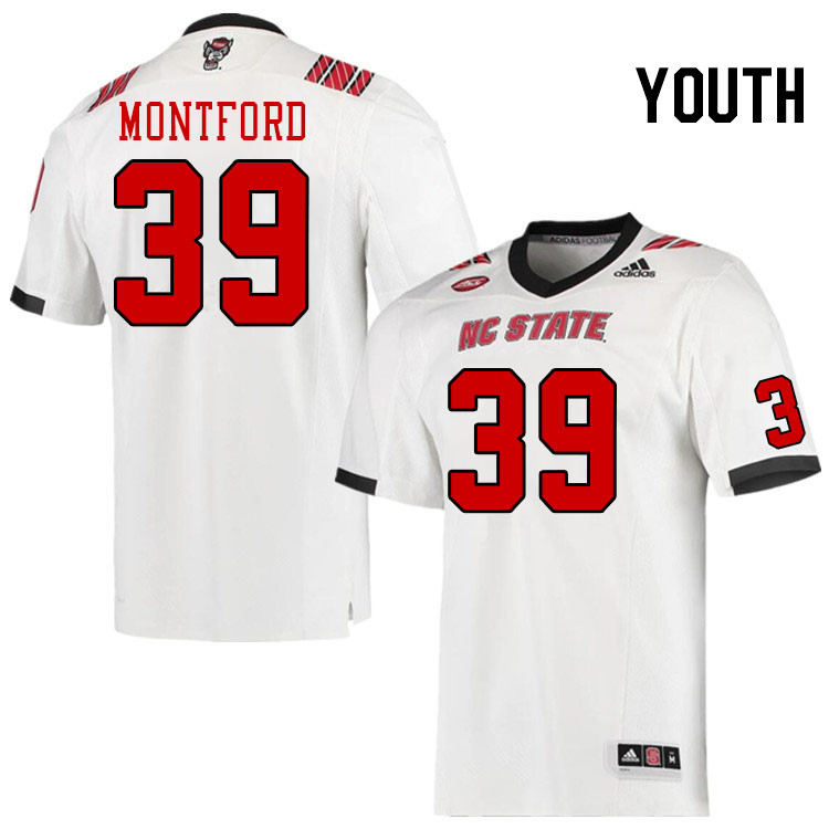 Youth #39 Jamarion Montford North Carolina State Wolfpacks College Football Jerseys Stitched-White